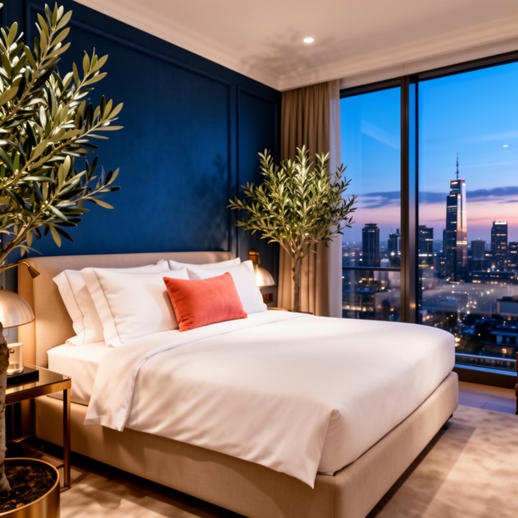 Hotel suite with city view
